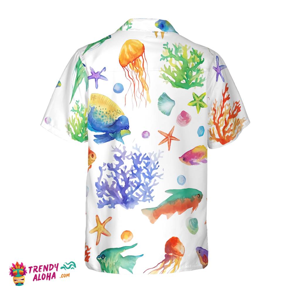 Under The Sea Watercolor Hawaiian Shirt