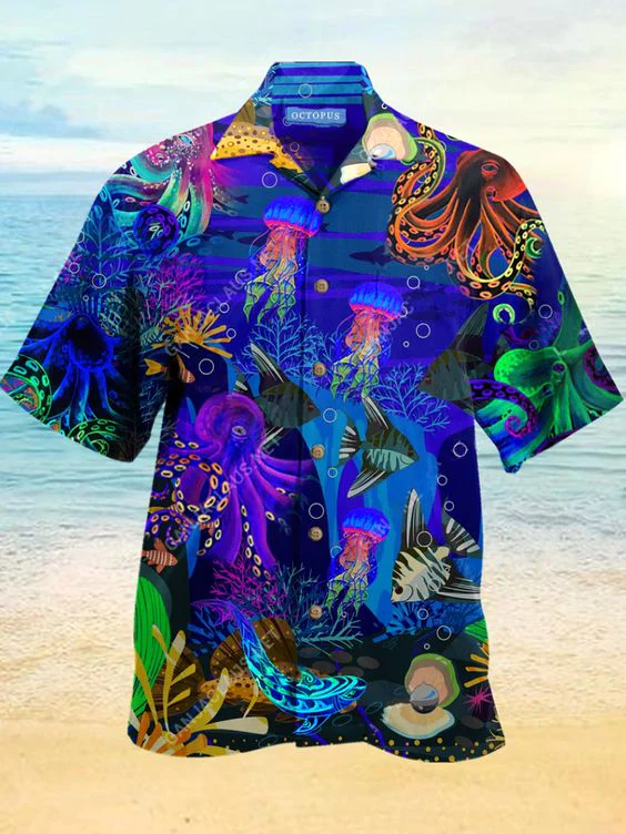 Undersea Octopus Trendy Hawaiian Shirt