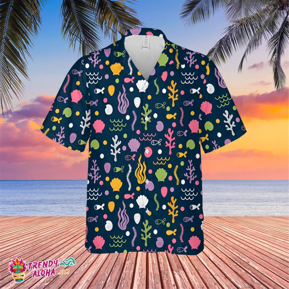 Underwater Marine Trending Hawaiian Shirt, Summer Vacation Hawaiian Shirt