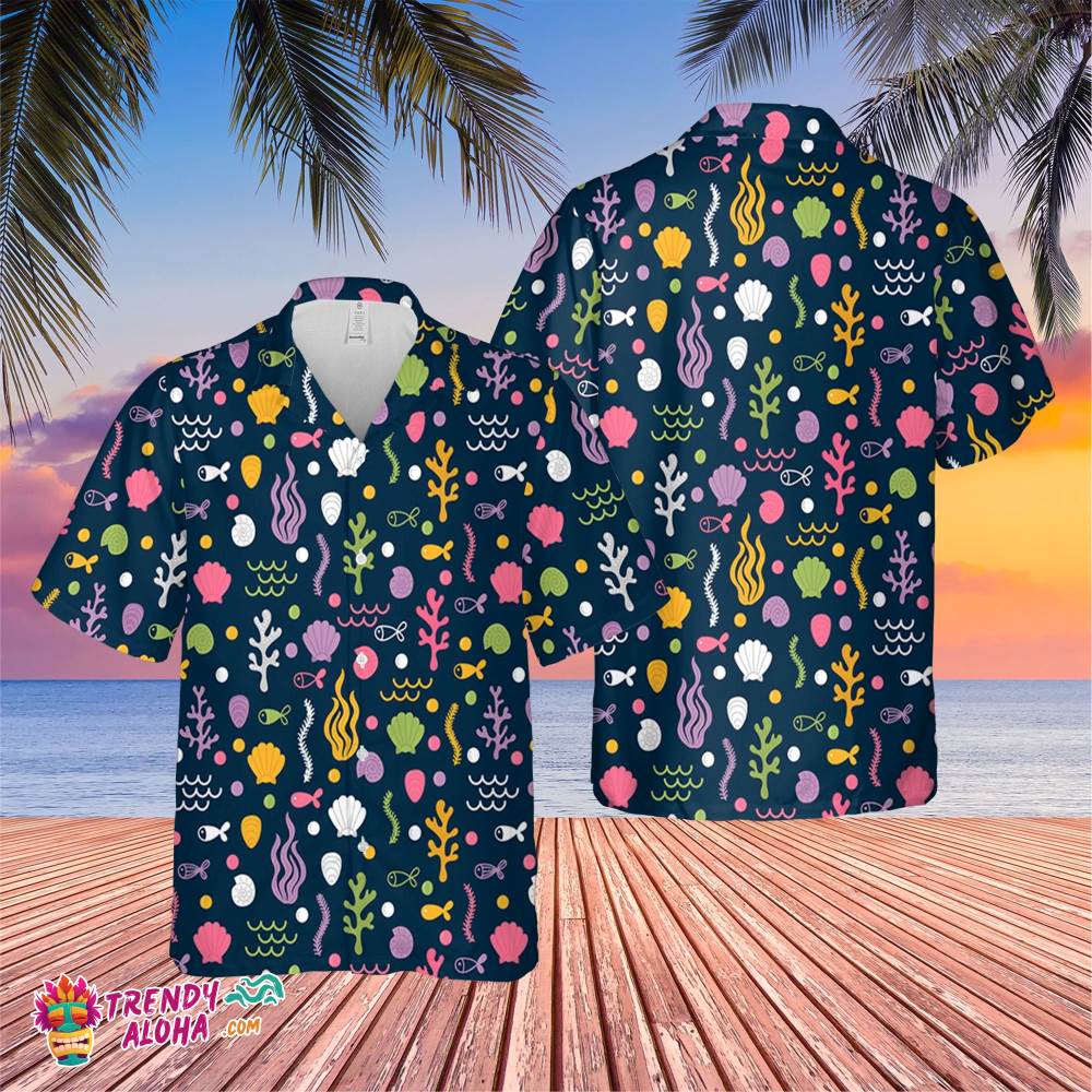 Underwater Marine Trending Hawaiian Shirt, Summer Vacation Hawaiian Shirt