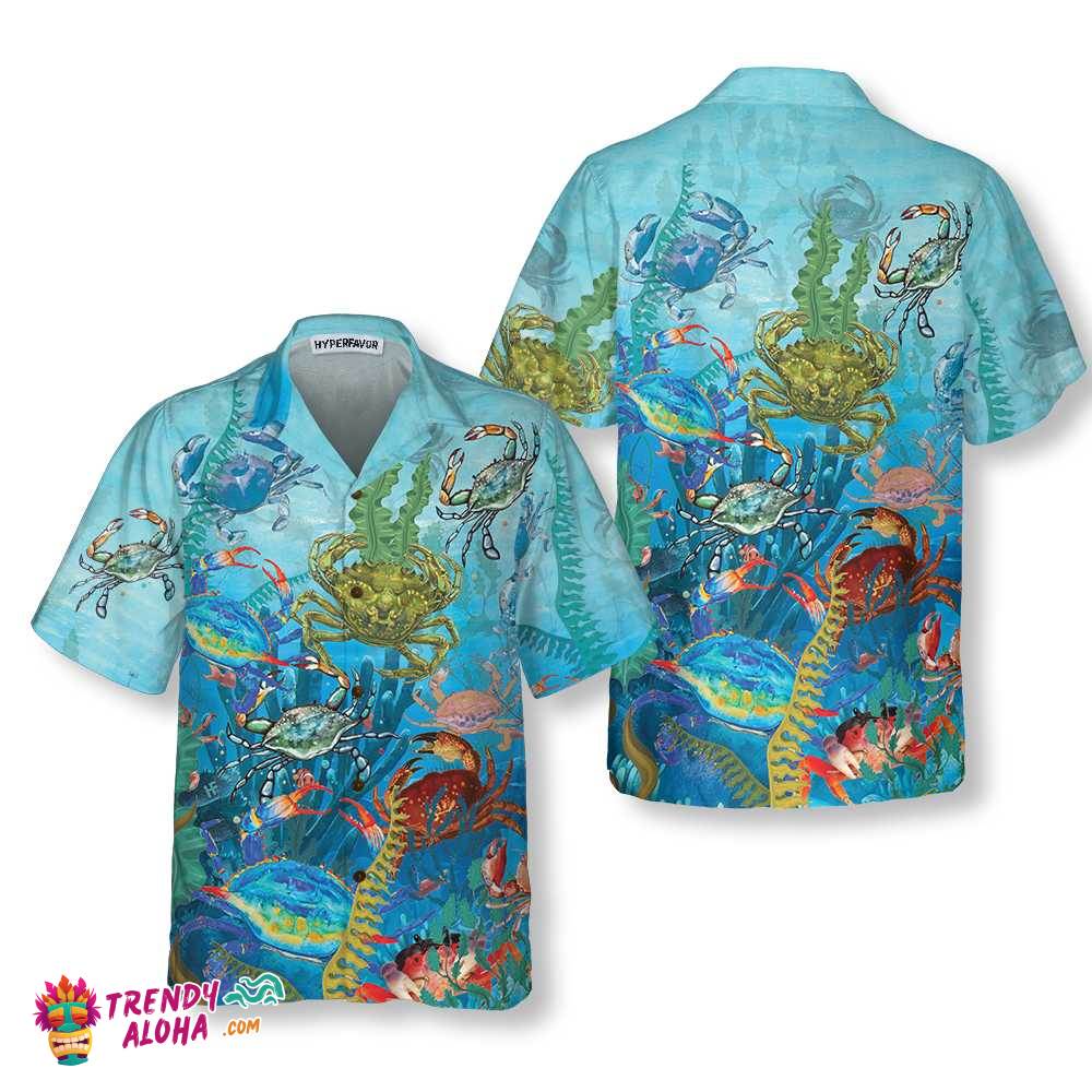 Underwater World Crab Hawaiian Shirt, Cool Crab Shirt For Men And Women, Crab Gift Idea