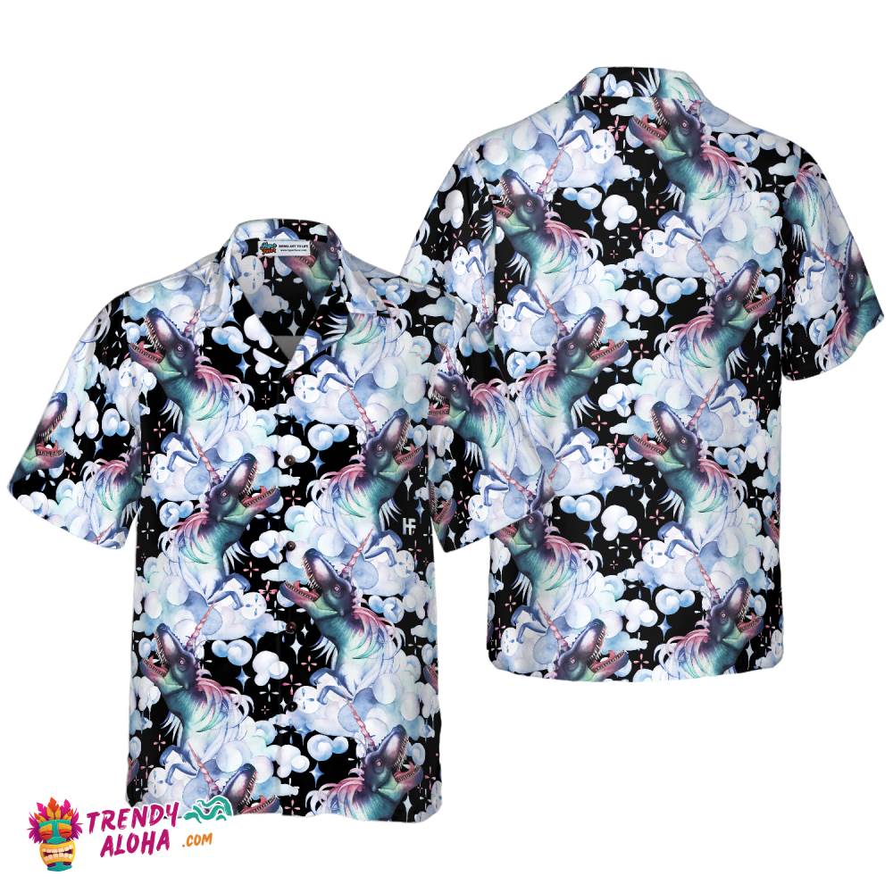 Unicorn T-Rex Dinosaur Hawaiian Shirt