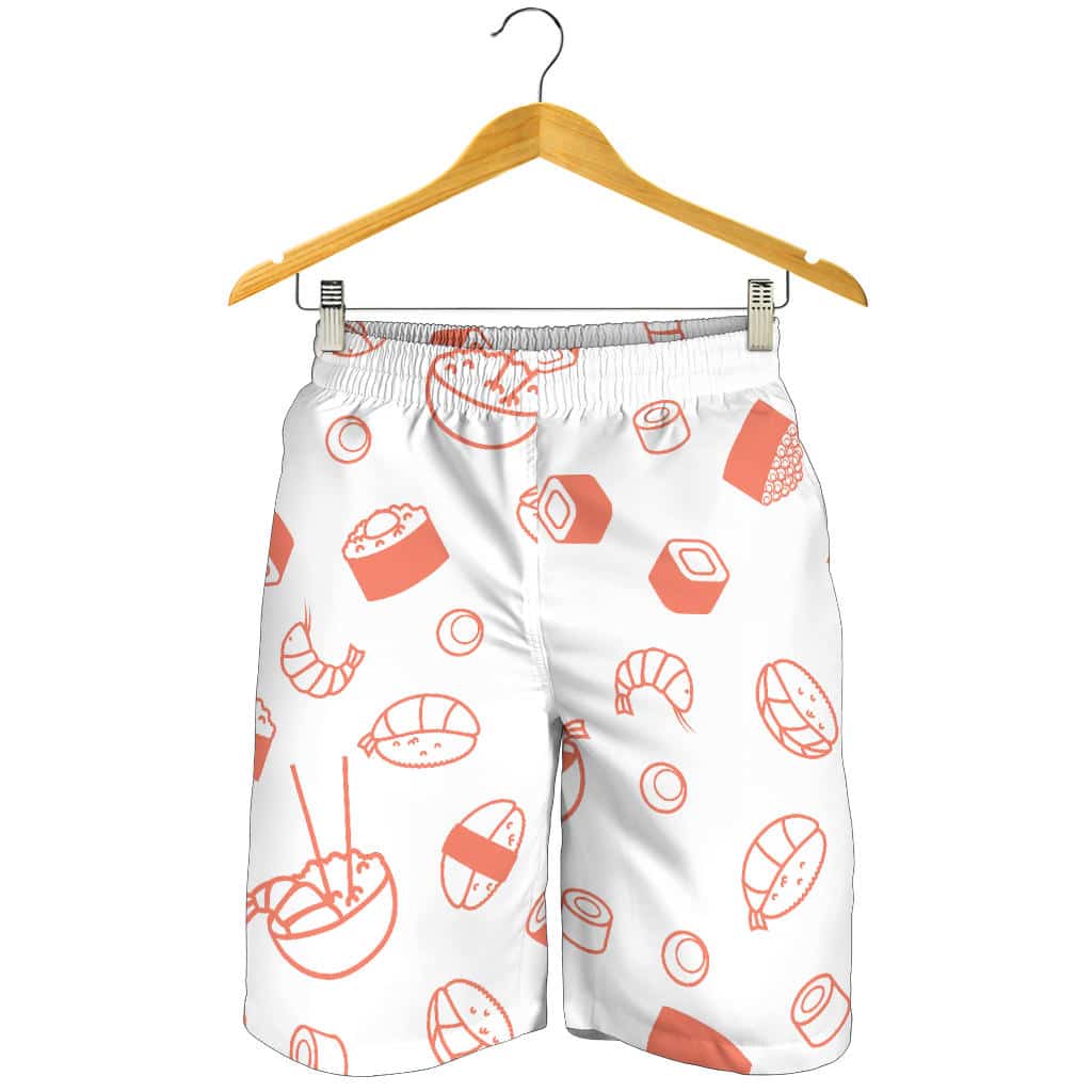 Unique Sushi Themed Pattern on Shorts for Family