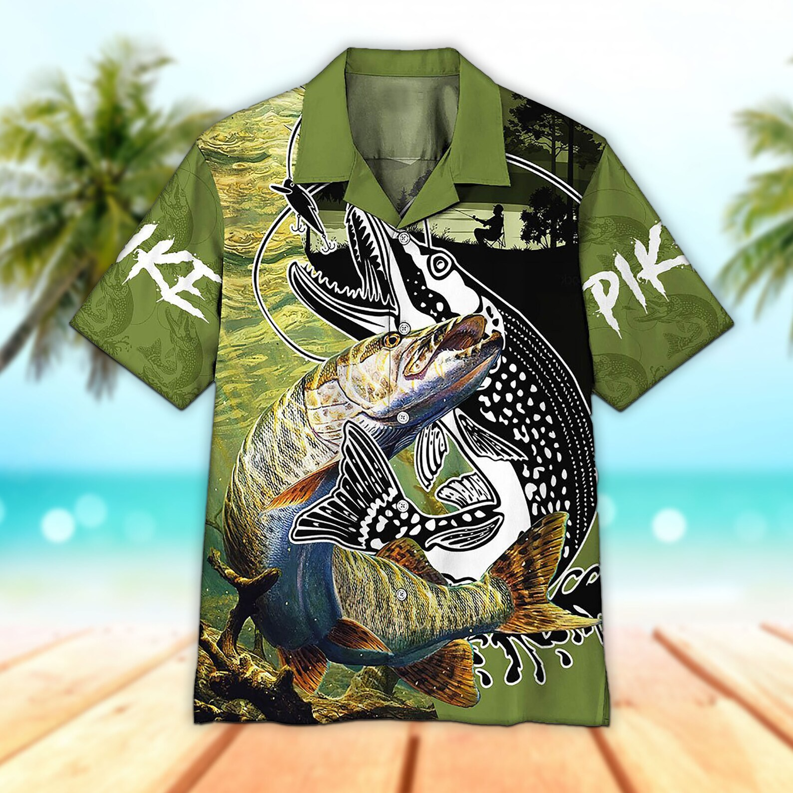 Unisex 3D Pike Fish Custom Trendy Hawaiian Shirt For Men & Women, Aloha Trendy Hawaiian Shirt Short Sleeve Hawaiian
