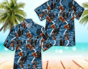 Unisex Bowling Shirt Bowling Clothing For Bowling Lovers Tropical Trendy Hawaiian Shirt, Aloha Trendy Hawaiian Shirt Short Sleeve Hawaiian