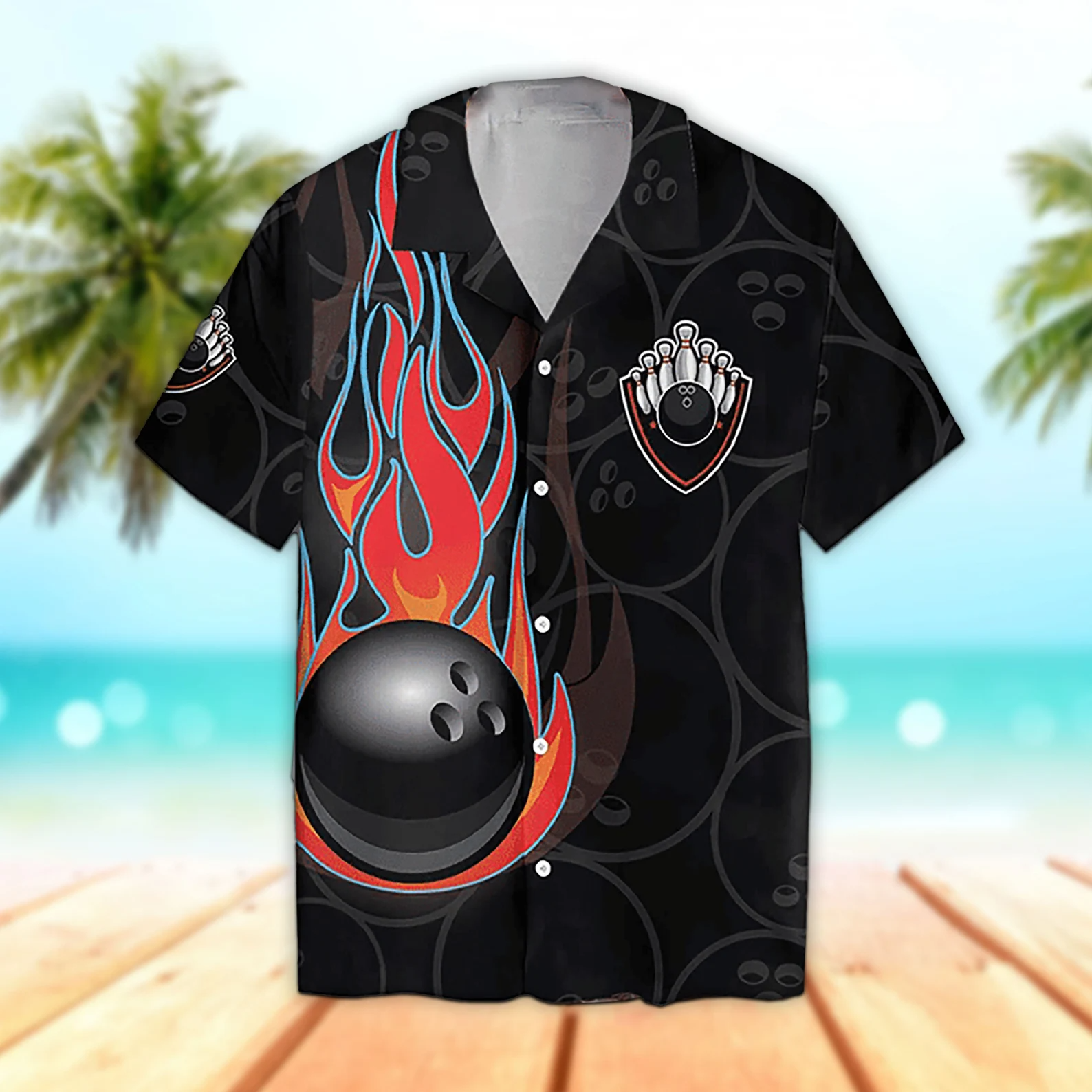 Unisex Bowling Trendy Hawaiian Shirt Bowling Ball Lover Gifts Tropical Trendy Hawaiian Shirt, Aloha Trendy Hawaiian Shirt Short Sleeve Hawaiian