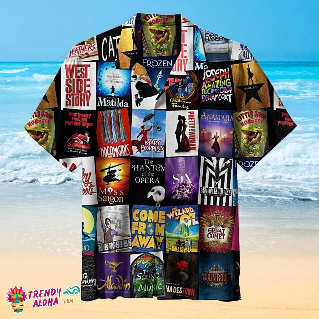 Unisex Broadway Musical Theatre Inspired Tropical Hawaiian Shirt