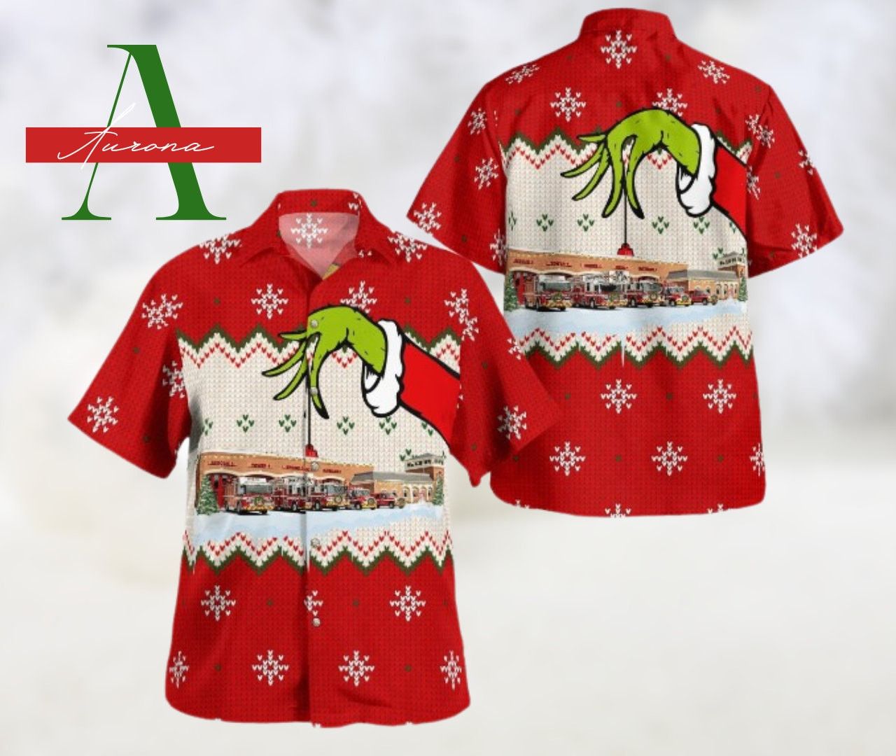 Unisex Christmas Grinch Merry Xmas Santa Claus Hawaiian Shirt