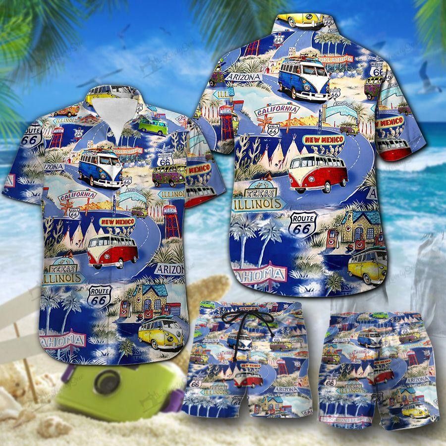 Unisex Hawaiian Shirt Set for Hippie Camping Enthusiasts