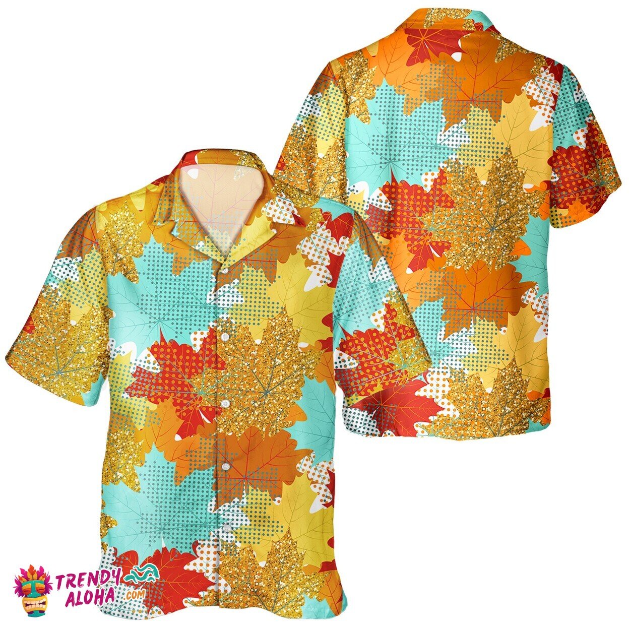 Unisex Hawaiian Shirt with Fall Leaves for Autumn Season Enthusiasts