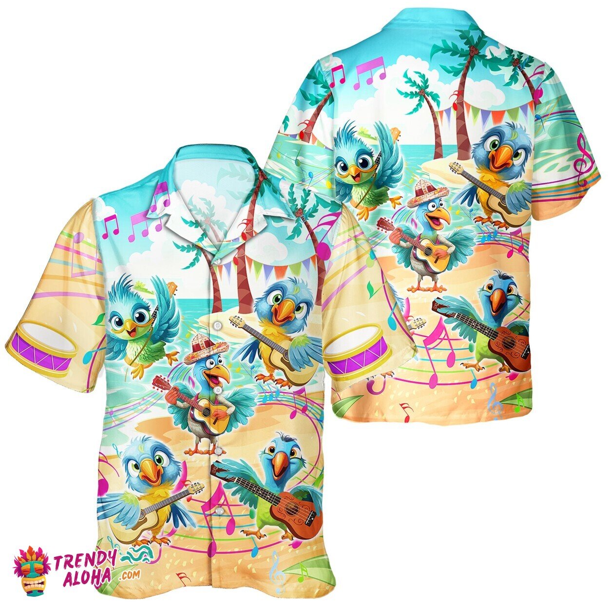 Unisex Thanksgiving Day Turkey Music Aloha Shirt Pumpkin Leaves Fall