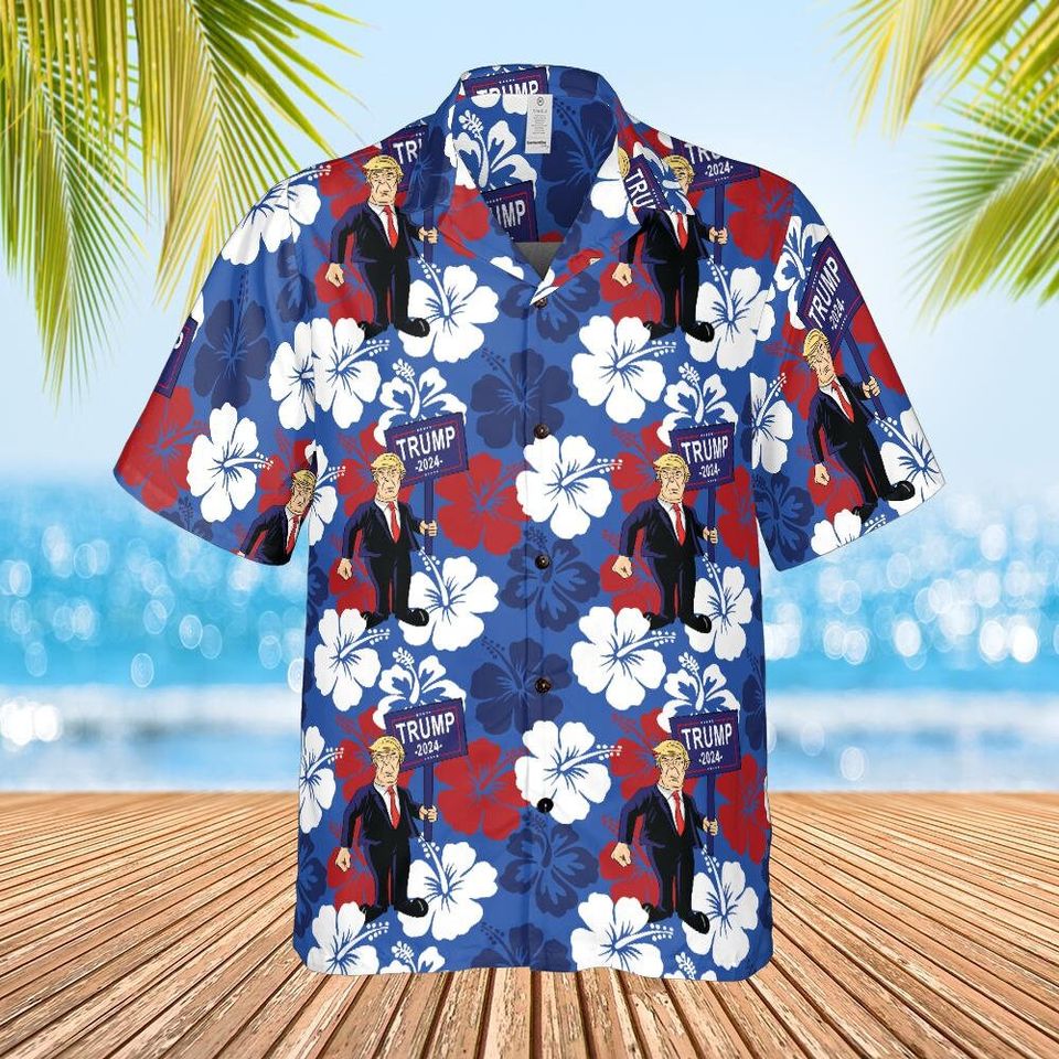 Unisex Tropical Design Mens Womens Shirt Trump Hawaiian Shirt