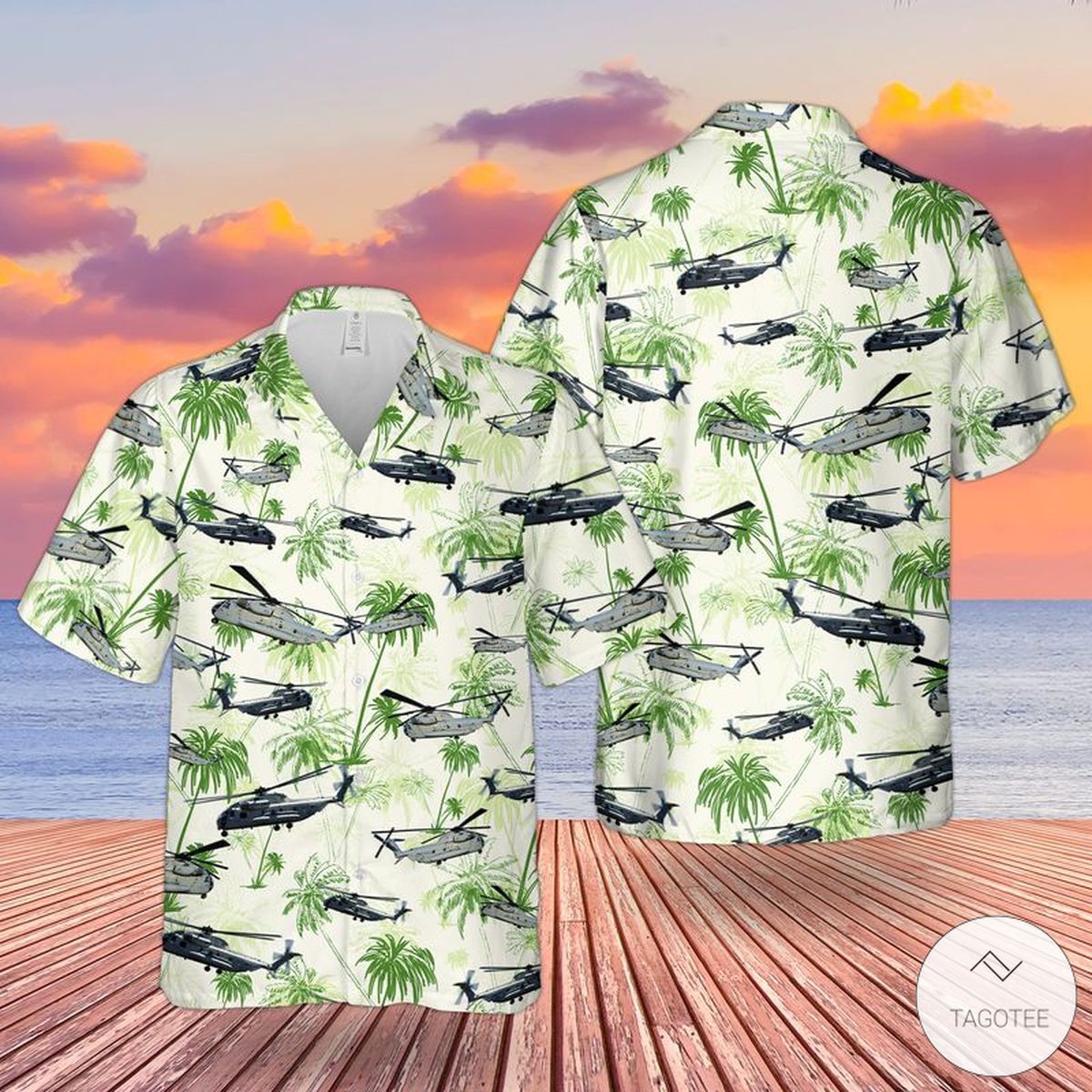 United States Marine Corps Helicopter Hawaiian Shirt