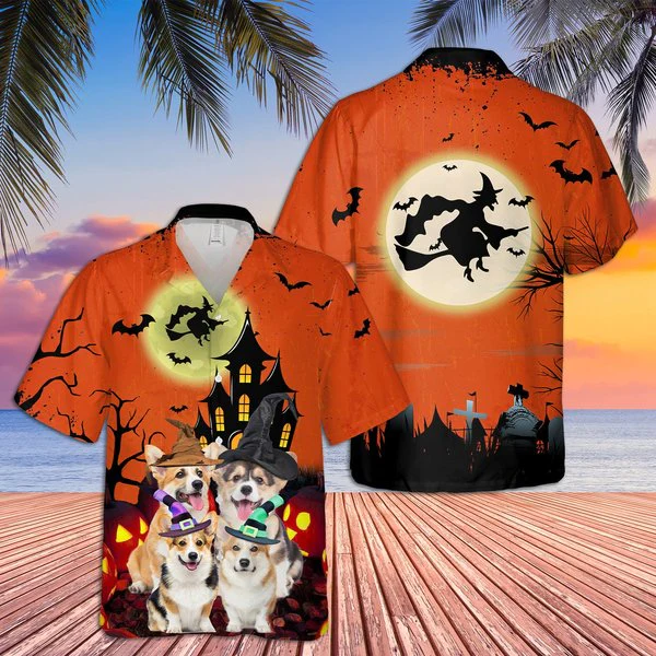 Universal Halloween Design on Hawaiian Aloha Shirt