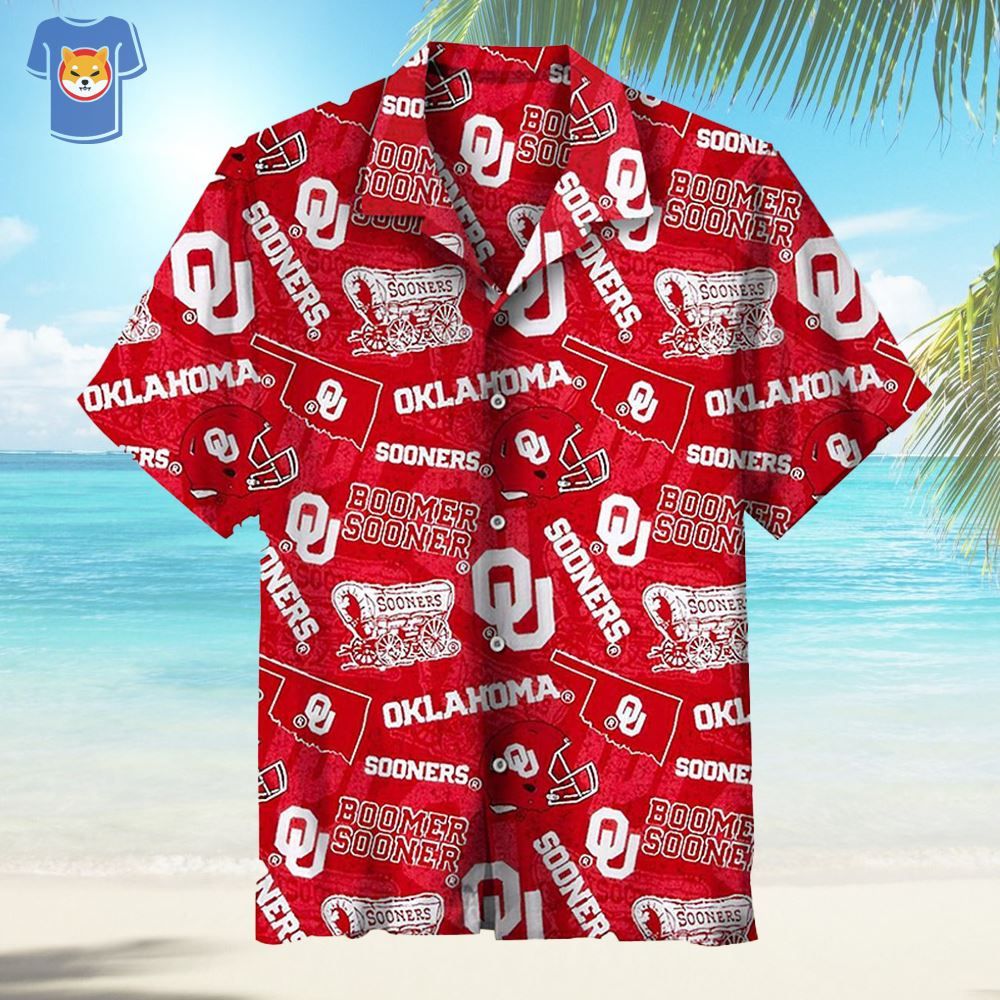 University Of Oklahoma Vintage Fans Gift Logo Sport Lover Red Hawaiian Shirt