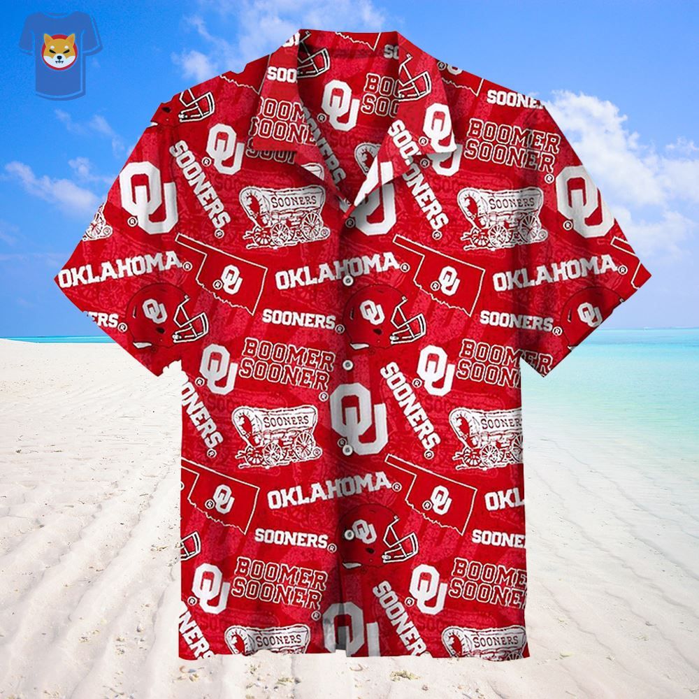 University Of Oklahoma Vintage Fans Gift Logo Sport Lover Red Hawaiian Shirt