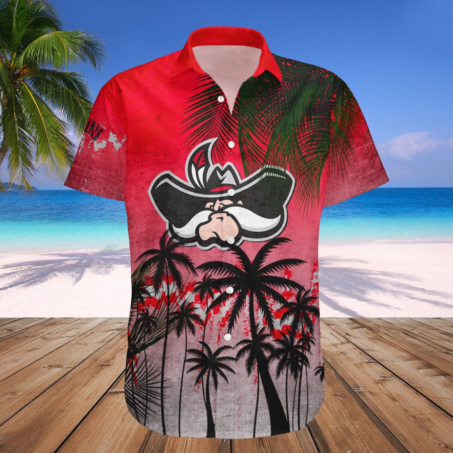 Unlv Rebels Hawaii Shirt Coconut Tree Tropical Grunge – NCAA