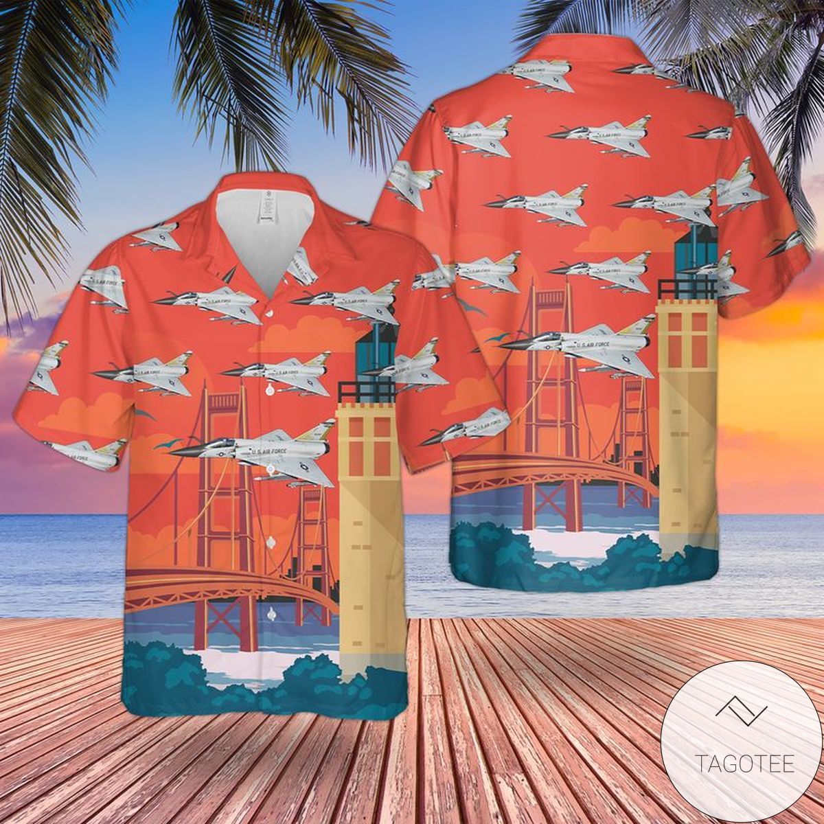 US Air Force Convair Delta Dart Michigan Hawaiian Shirt