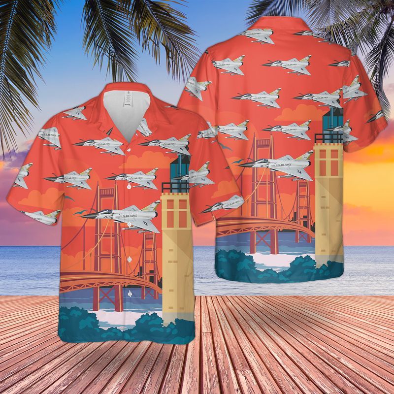 Us Air Force Convair F-106 Delta Dart Michigan Trendy Hawaiian Shirt