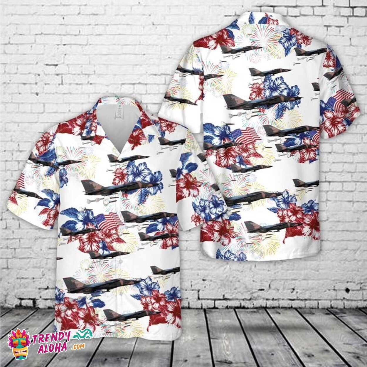US Air Force F-111 Aardvark Patriotic Independence Aloha Shirt