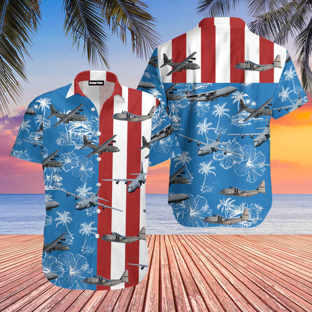 Us Air Force Lockheed C-130 Hercules 4Th Of July Trendy Hawaiian Shirt