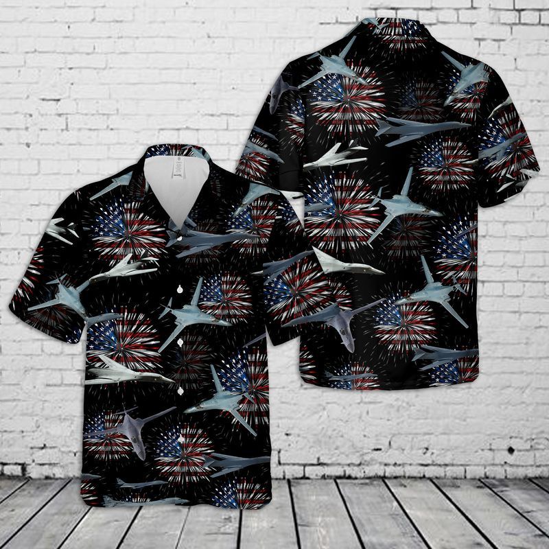 Us Air Force Rockwell B-1 Lancer 4Th Of July Trendy Hawaiian Shirt, Patriotic Trendy Hawaiian Shirt For Men