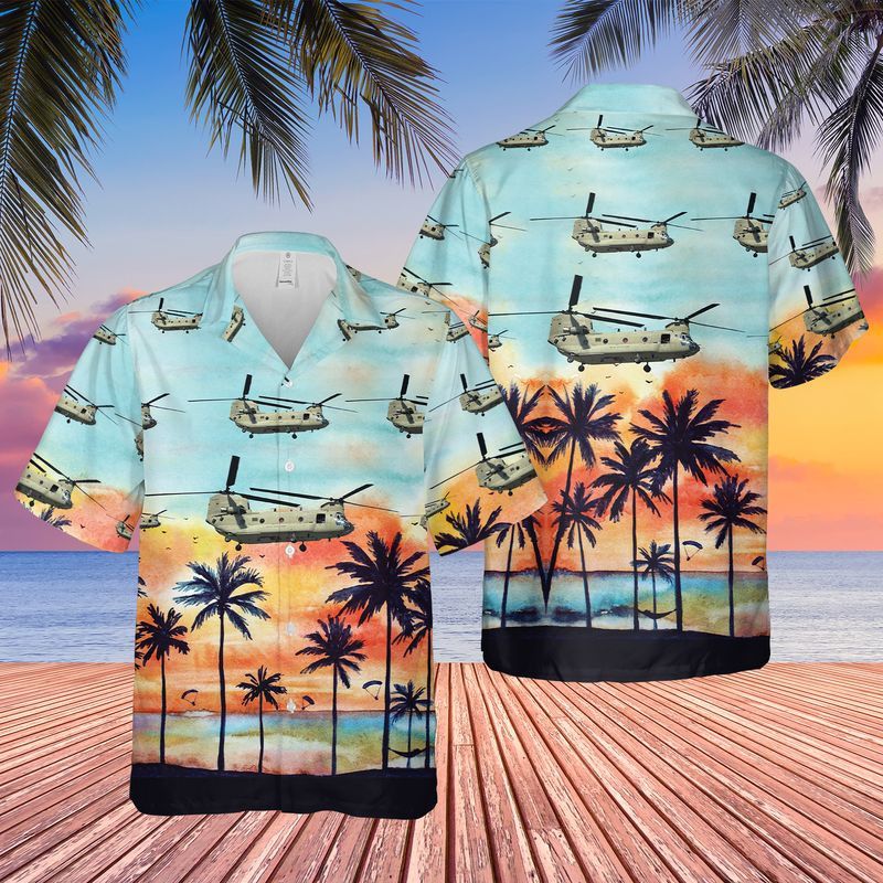 Us Army 101St Airborne Division Ch-47 Trendy Hawaiian Shirt