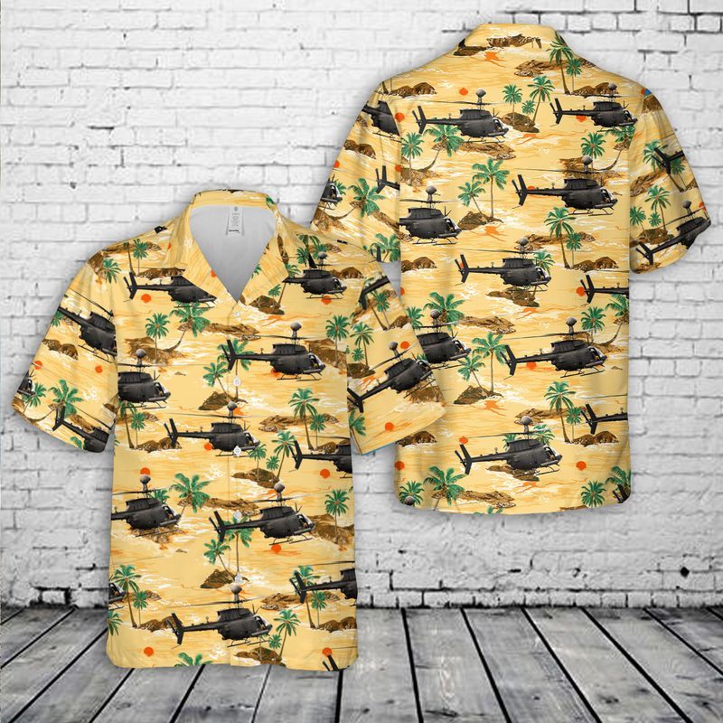Us Army 101St Airborne Division Oh-58 Trendy Hawaiian Shirt