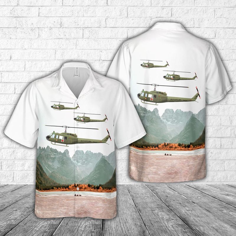 Us Army 498Th Medical Company Uh-1D, 1967 Medevac Air Ambulance Trendy Hawaiian Shirt