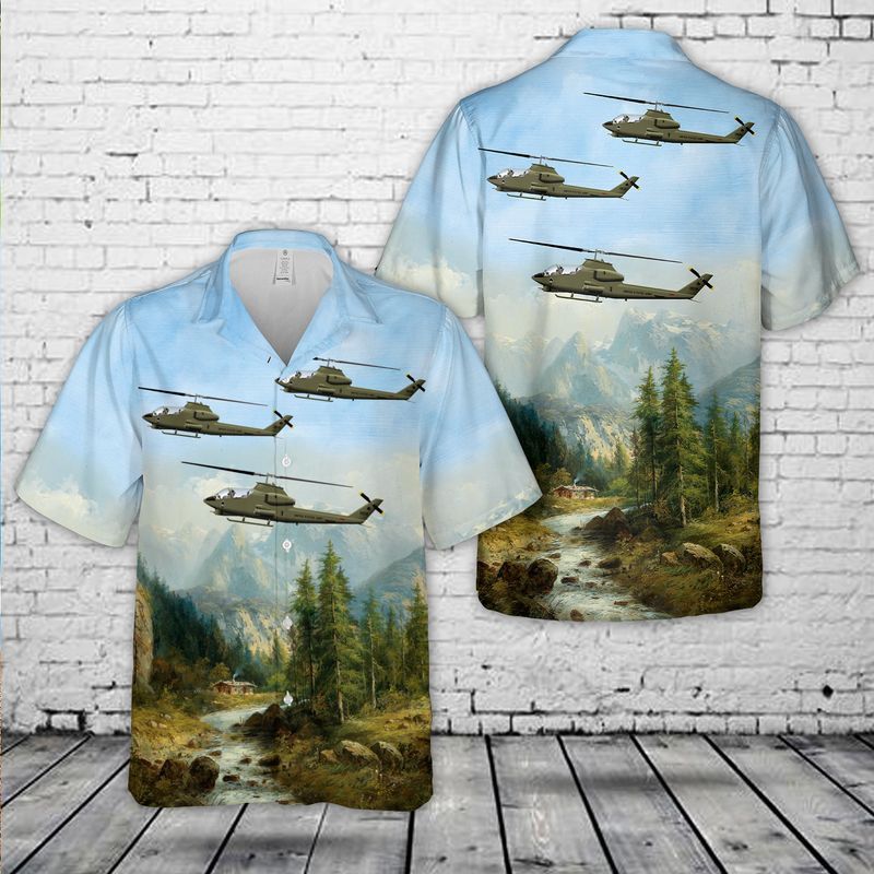 Us Army 4Th Aviation Battalion Ah-1G Cobra Gunship Trendy Hawaiian Shirt