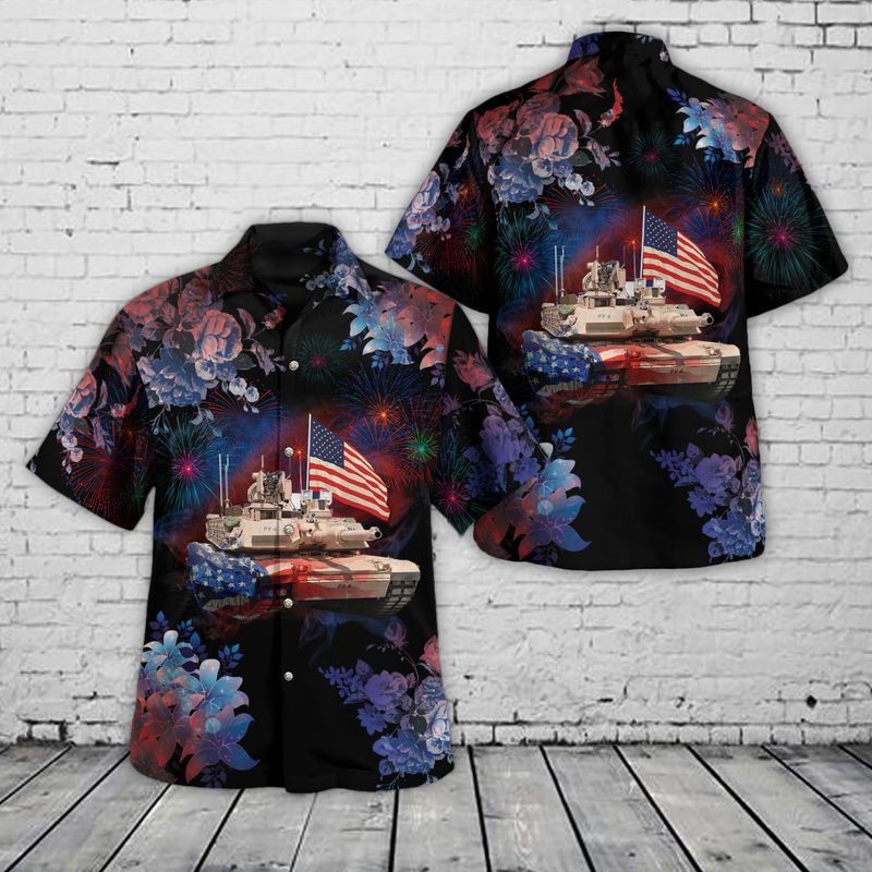 Us Army Abrams M1A2 Sepv3 Tank, 4Th Of July Trendy Hawaiian Shirt