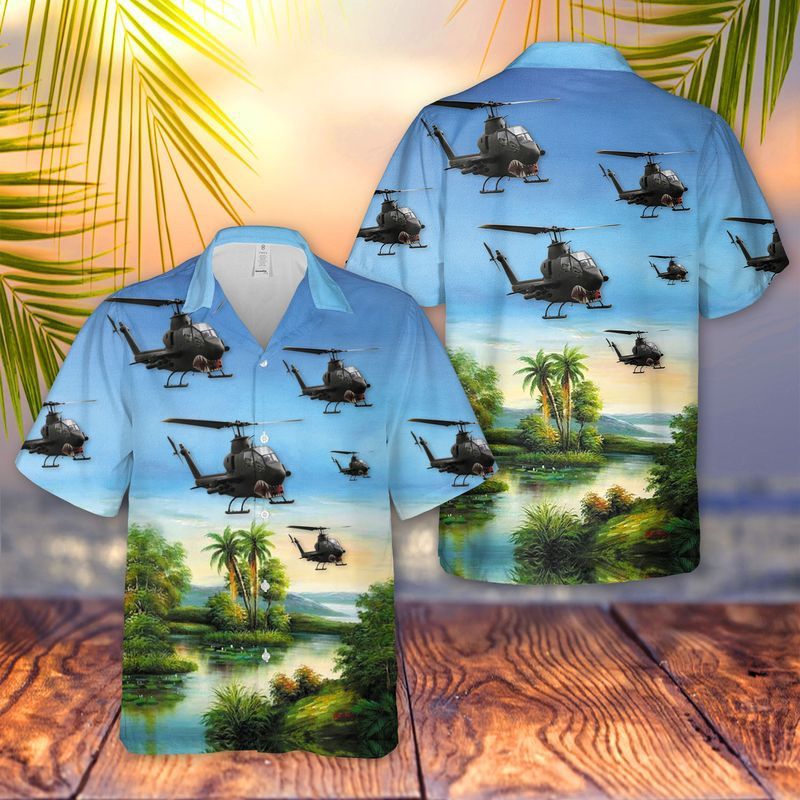 Us Army Ah-1 Huey Cobra Trendy Hawaiian Shirt