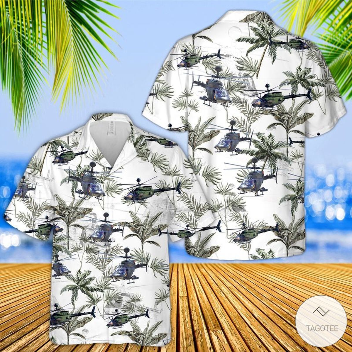 US Army Bell Kiowa Themed Hawaiian Shirt Unique Design Collection