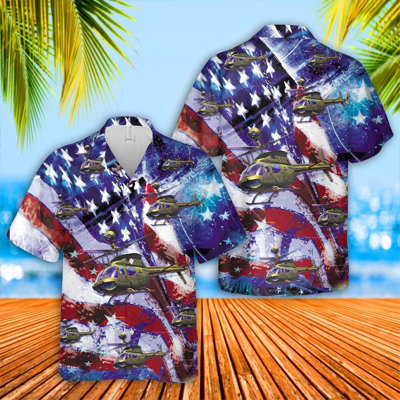 Us Army Bell Oh-58 Kiowa 4Th Of July Trendy Hawaiian Shirt