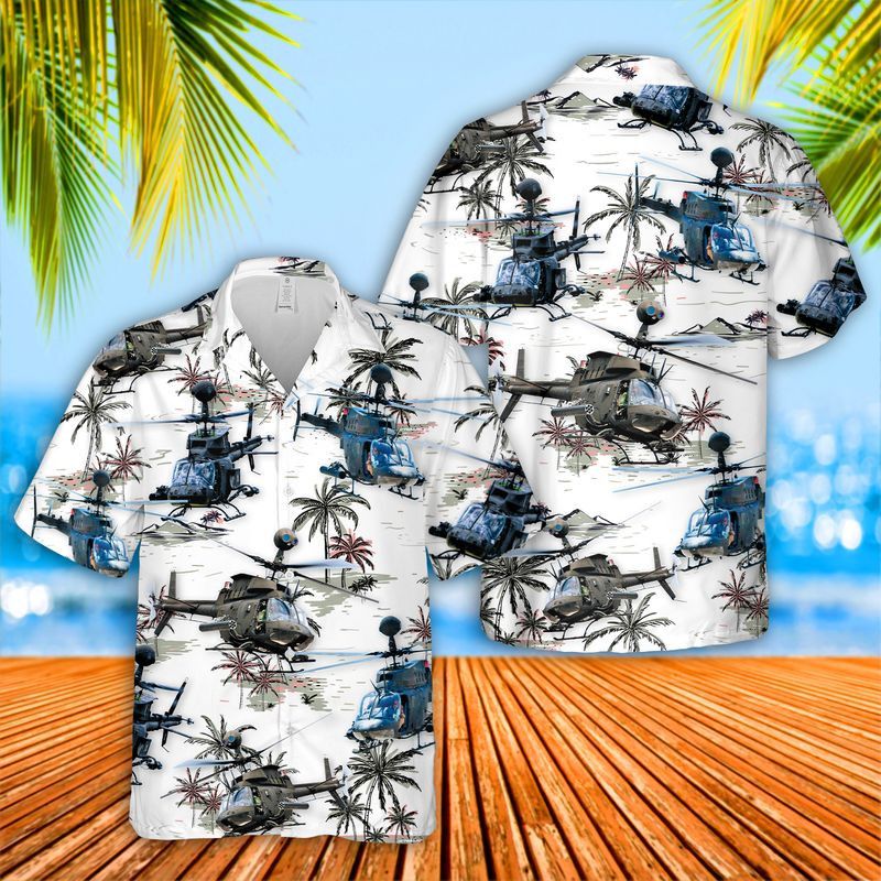 Us Army Bell Oh-58 Kiowa Trendy Hawaiian Shirt Us Army Bell Oh-58 Kiowa Trendy Hawaiian Shirt