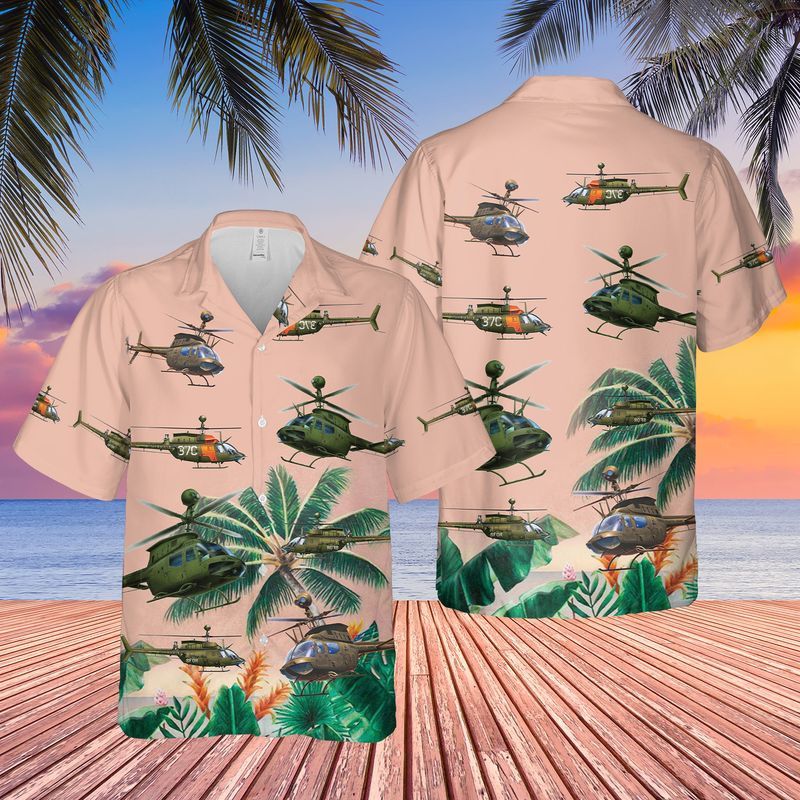 Us Army Bell Oh-58 Kiowa Trendy Hawaiian Shirt New