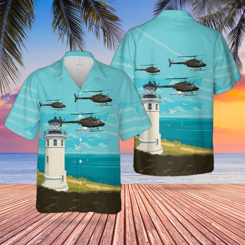 Us Army Bell Oh-58A Kiowa Trendy Hawaiian Shirt