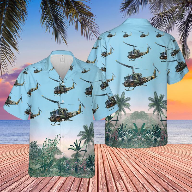 Us Army Bell Uh-1B Helicopter Trendy Hawaiian Shirt