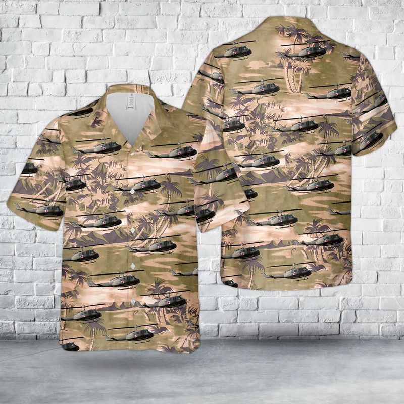 Us Army Bell Uh-1V Iroquois (205) Trendy Hawaiian Shirt