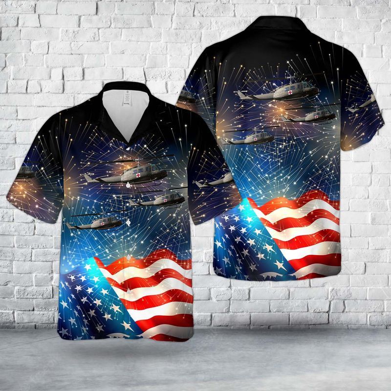 Us Army Bell Uh-1V Iroquois 205 4Th Of July Trendy Hawaiian Shirt