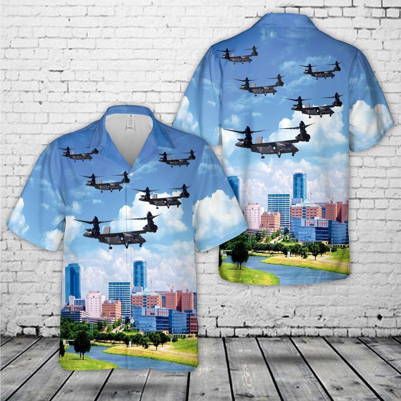 Us Army Bell V-280 Valor Flying Over Fort Worth, Texas Trendy Hawaiian Shirt