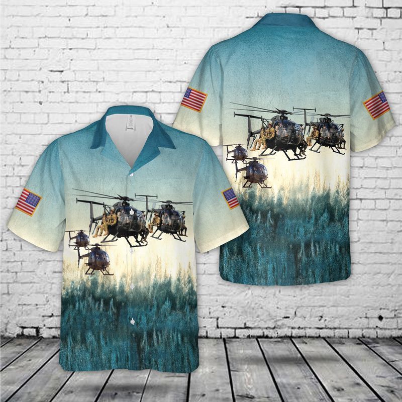 Us Army Boeing Ah-6 The Little Bird Trendy Hawaiian Shirt