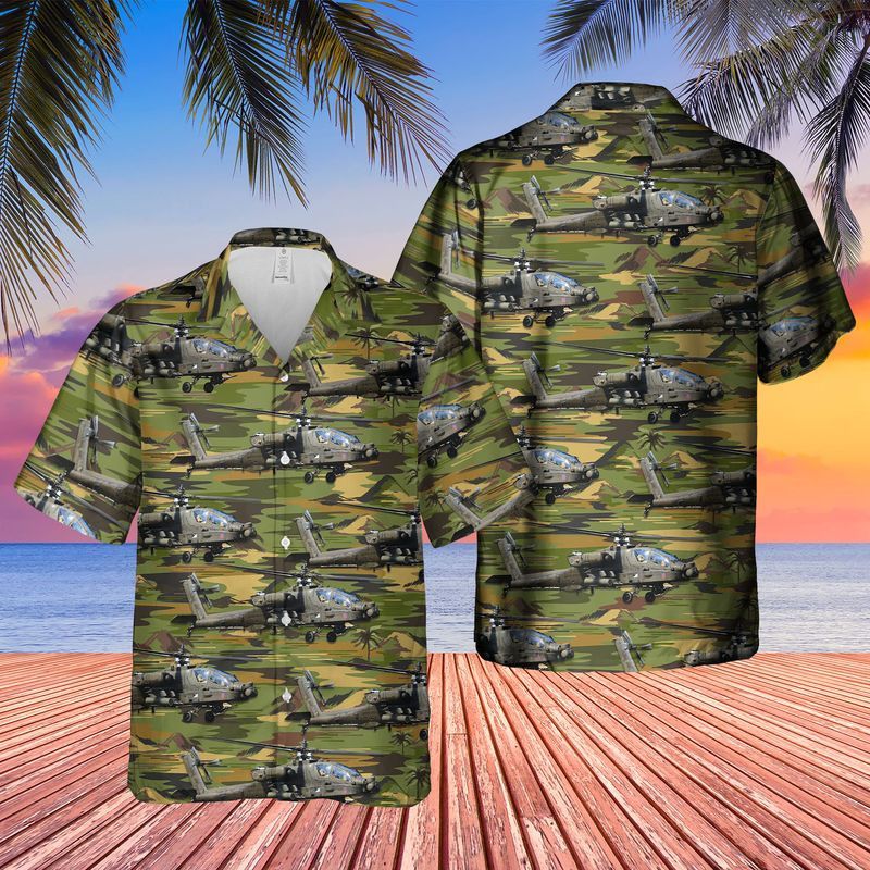 Us Army Boeing Ah-64D Apache Trendy Hawaiian Shirt