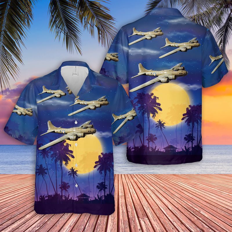 Us Army Boeing B-17 Flying Fortress Of World War 2 Trendy Hawaiian Shirt