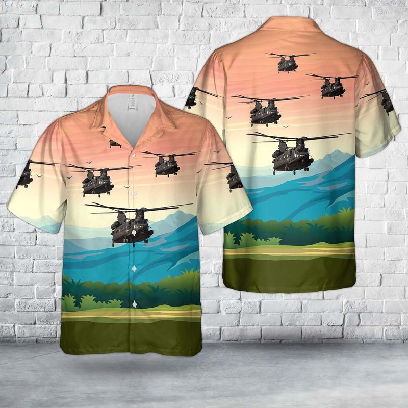 Us Army Boeing Mh-47G Chinook (414) Trendy Hawaiian Shirt