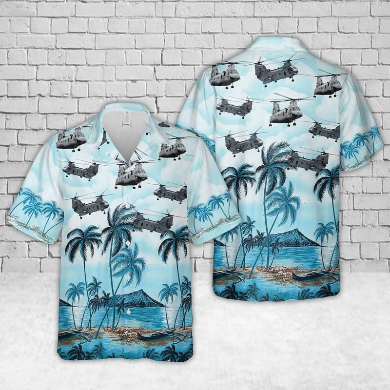 Us Army Boeing Vertol Ch-46 Sea Knight Trendy Hawaiian Shirt