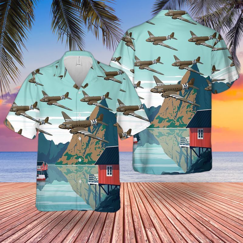 Us Army Douglas C-47 Skytrain Trendy Hawaiian Shirt