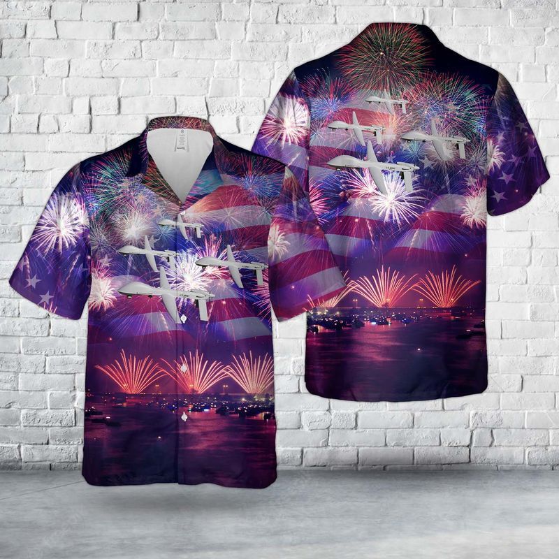 Us Army General Atomics Mq-1C Gray Eagle, 4Th Of July Trendy Hawaiian Shirt
