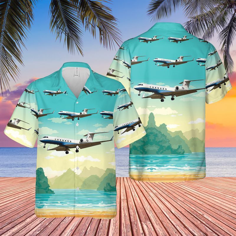 Us Army Gulfstream C-37B Trendy Hawaiian Shirt
