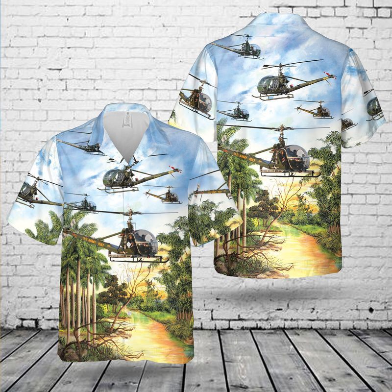 Us Army Hiller Oh-23 Raven Trendy Hawaiian Shirt